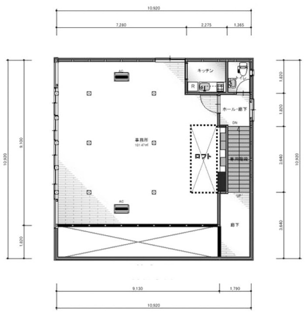 TAKADENビル3F 間取り図