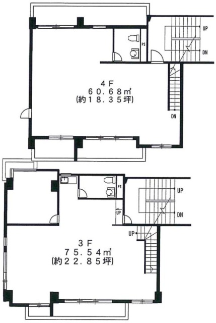 平河ハイツ3F～4F 間取り図