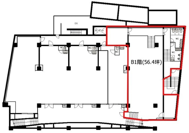 リリーベル高円寺スクエアB1F 間取り図