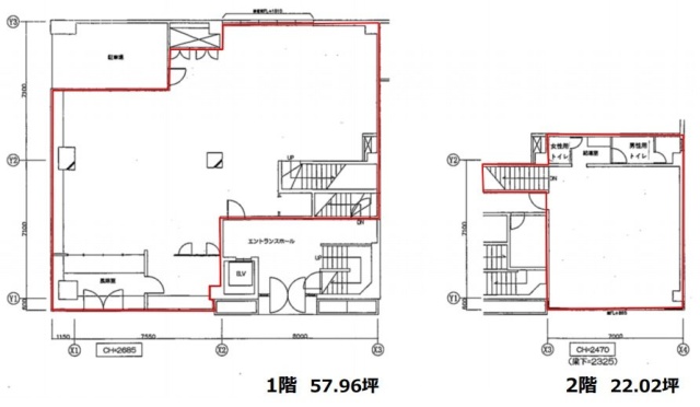芝IYビル1F~2F 間取り図