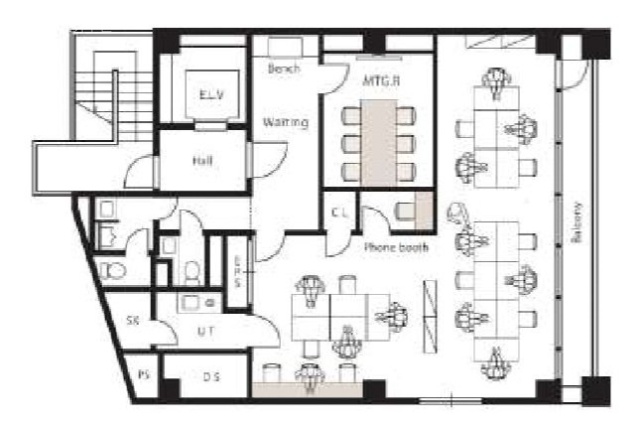 三共赤坂ビル8F 間取り図