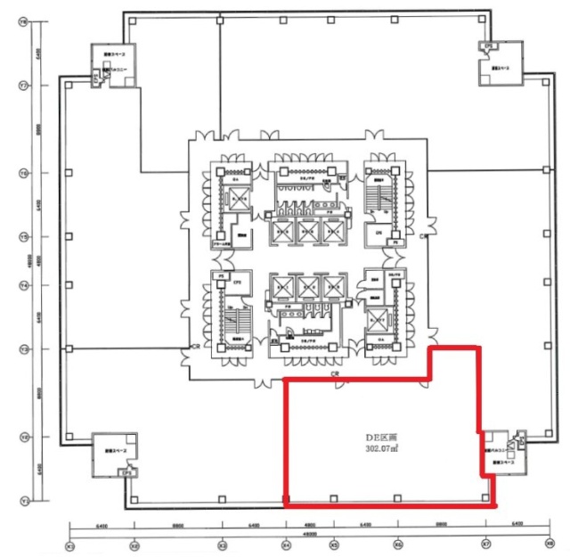 横浜ビジネスパーク(YBP)ウエストタワーDE 間取り図