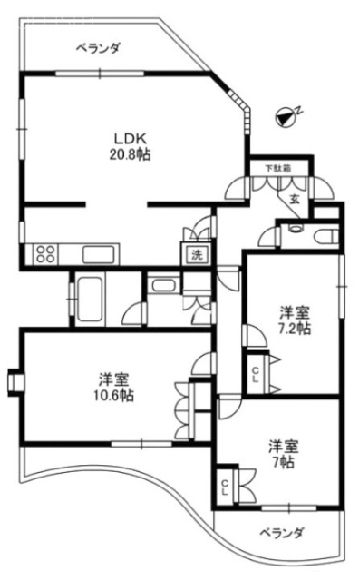 ピュアシティ六本木201 間取り図