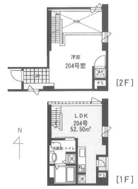 南青山スタジオフラット204 間取り図