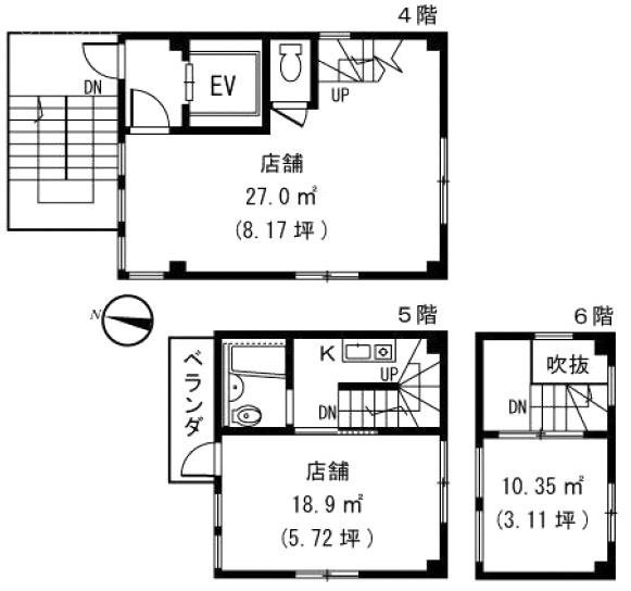 土屋ビル4-6F 間取り図