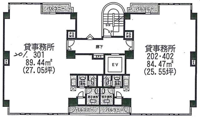 ツインビル中田202 間取り図