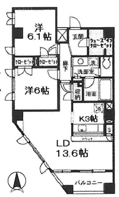 ディーグランセ西麻布ハイヴァリービル1001 間取り図