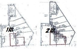 中島ビル1F～2F 間取り図