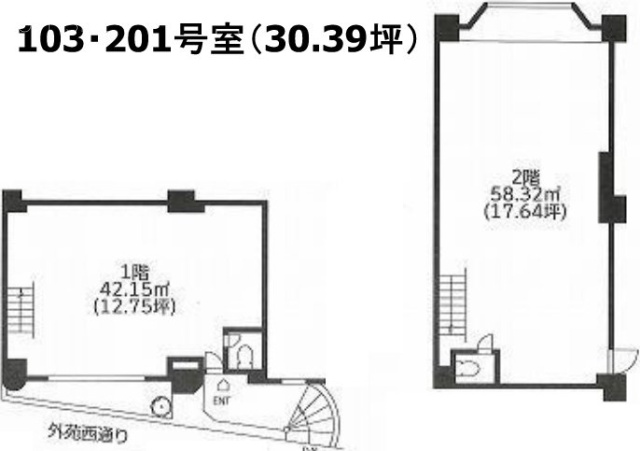 セントラル第二青山103・201 間取り図