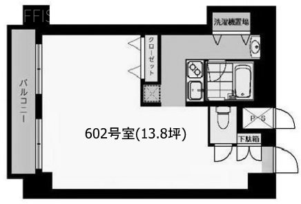 麻布十番2Aビル602 間取り図
