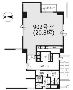 ルート西池袋ビル902 間取り図