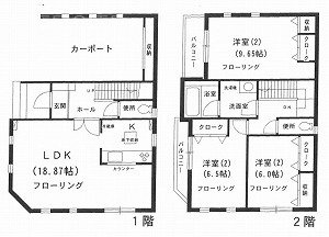 ラフィネ上原ビル1F～2F 間取り図