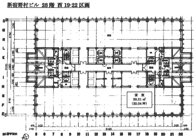 新宿野村ビル28F 間取り図