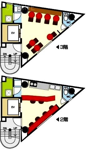 三ツ星不動産新宿ビル2F~3F 間取り図