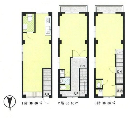 潮田ビル1F~3F 間取り図