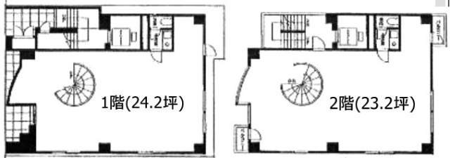 長谷川ビル1F～2F 間取り図