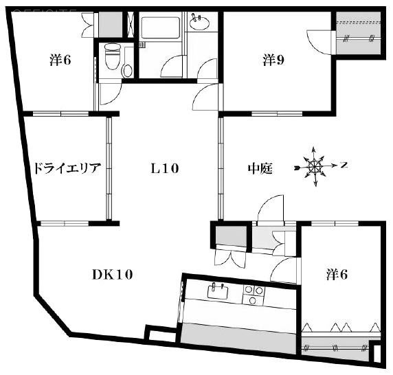 コルティーレビルB101 間取り図