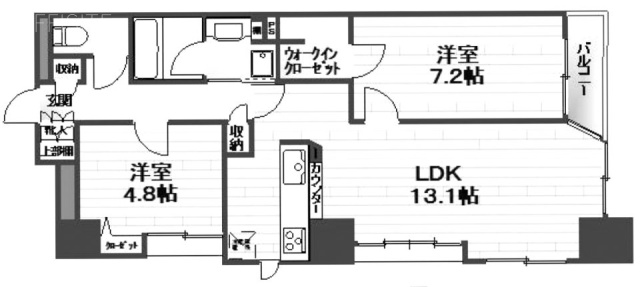 ムルーエ築地1202 間取り図