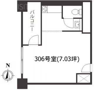 ルックハイツ新宿306 間取り図