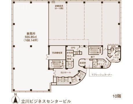 立川ビジネスセンタービル10F 間取り図