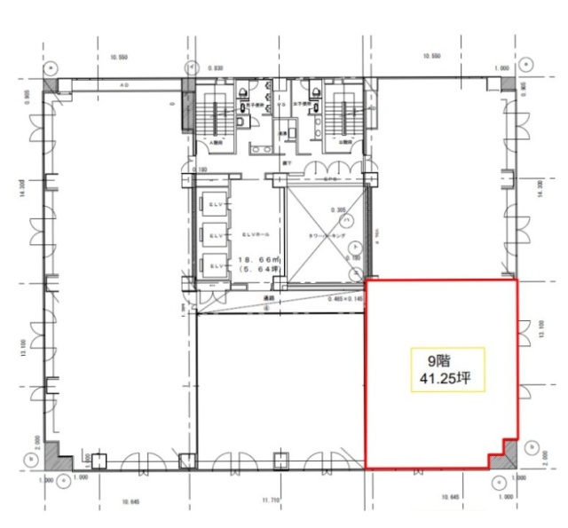 メットライフ名古屋丸の内ビル9F 間取り図