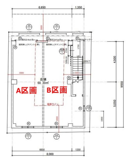 (仮)テイクオフィス亀有駅前ビル1F 間取り図