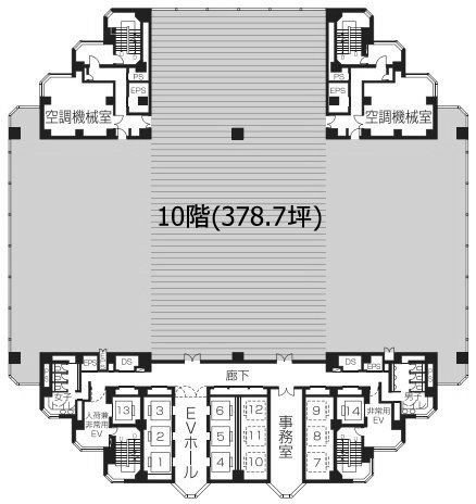 世田谷ビジネススクエアタワー10F 間取り図