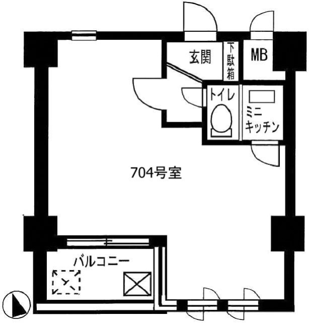 インペリアル六本木1号館704 間取り図