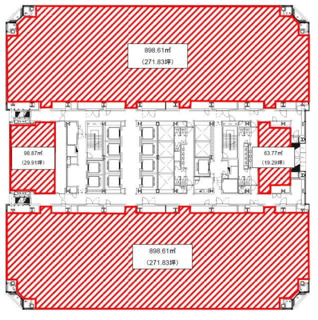 晴海アイランドトリトンスクエアオフィスタワーX棟30F 間取り図