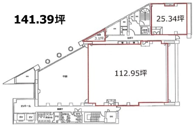 日本橋御幸ビル10F 間取り図