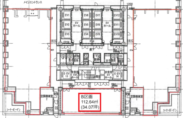 横浜ビジネスパーク(YBP)サウスタワーB 間取り図