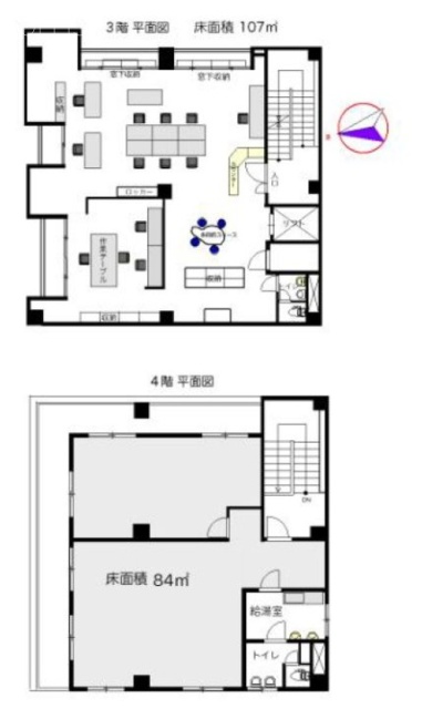 壮光舎印刷日暮里ビル3F~4F 間取り図