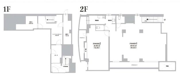 Gスクエア南青山1F~2F 間取り図