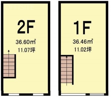 高円寺北2丁目店舗ビル1F～2F 間取り図