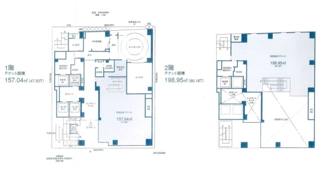 マルイト銀座第3ビル1F～2F 間取り図