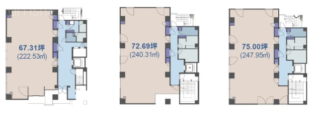 茅場町ビル1F～8F 間取り図