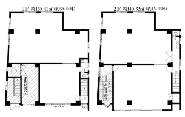 山吉ビル1F～2F 間取り図