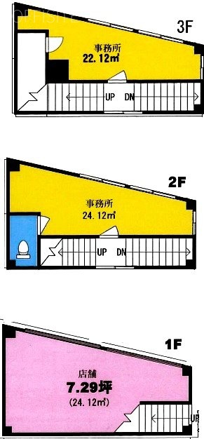 細川ビル1F～3F 間取り図