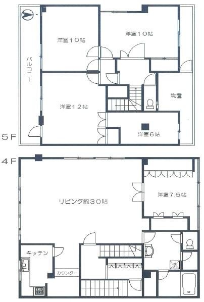 角田ビル4-5F 間取り図