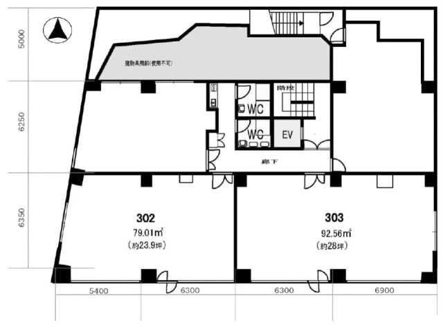 市ヶ谷春日マンション302・303 間取り図