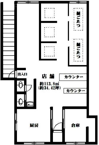 足立3丁目貸店舗・事務所2F 間取り図