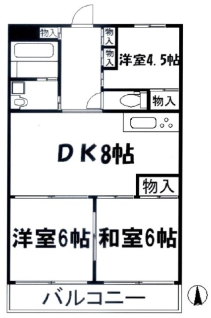 オワゾリール平町204 間取り図