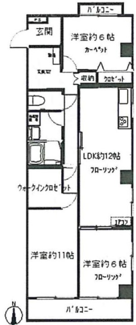 迦葉三鷹マンションビル301 間取り図