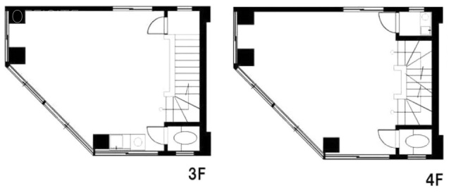 河原ビル3F～4F 間取り図