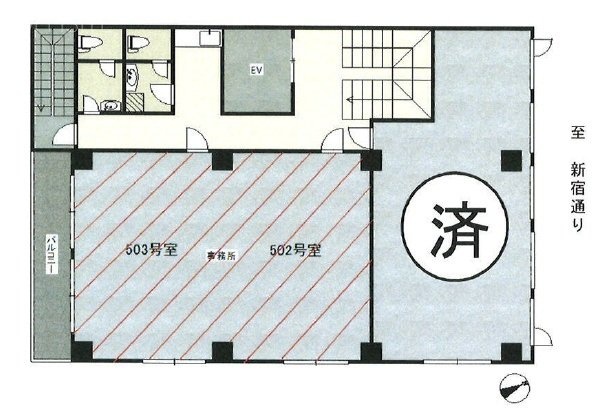 ミツヤ四谷ビル502・503 間取り図