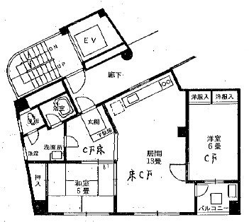 タワーホームズ氷川ビル301 間取り図