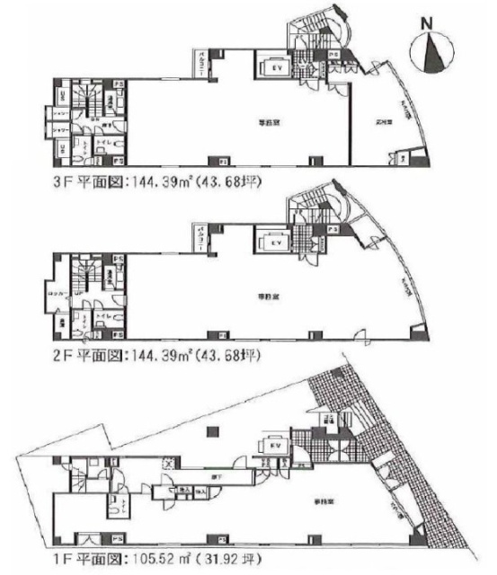 ル・ソレイユ1F～3F 間取り図