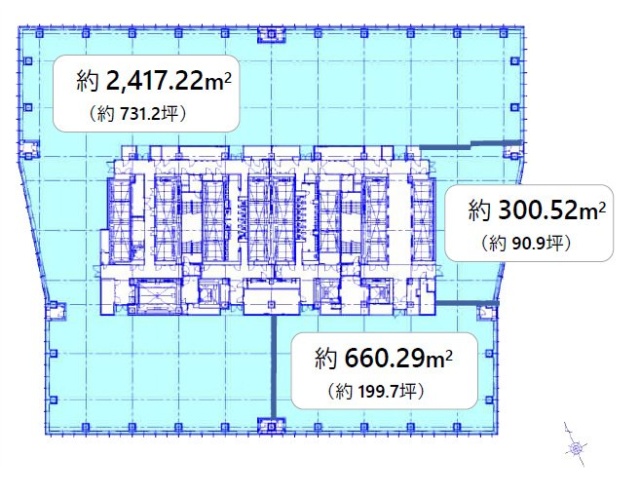 虎ノ門ヒルズステーションタワー16F 間取り図