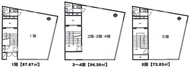 本郷堂ビル1F~5F 間取り図