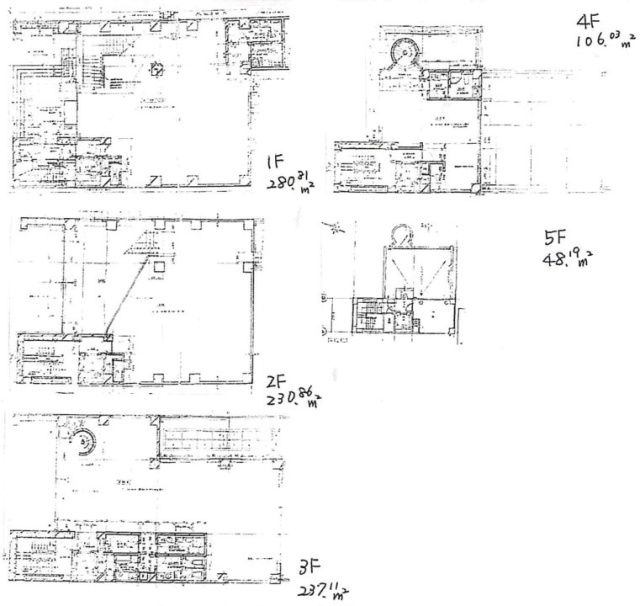 サメジマ第2ビル1F～5F 間取り図